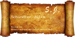 Schindler Júlia névjegykártya